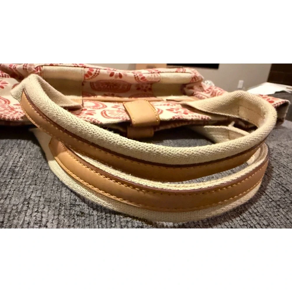 Tommy Hilfiger Medallion Floral Boho Canvas Tote Pink Red Bag Hawaiian